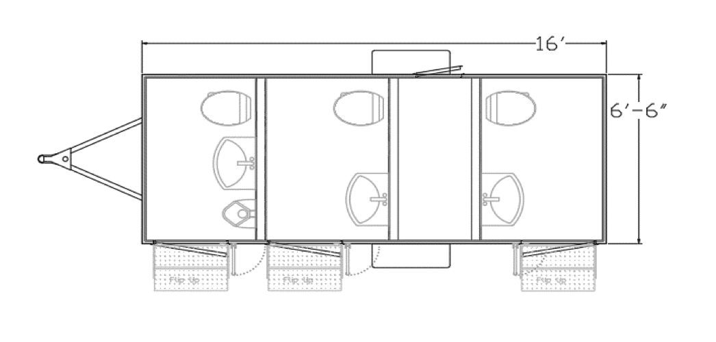 3 Station Restroom Trailer Floor Plan