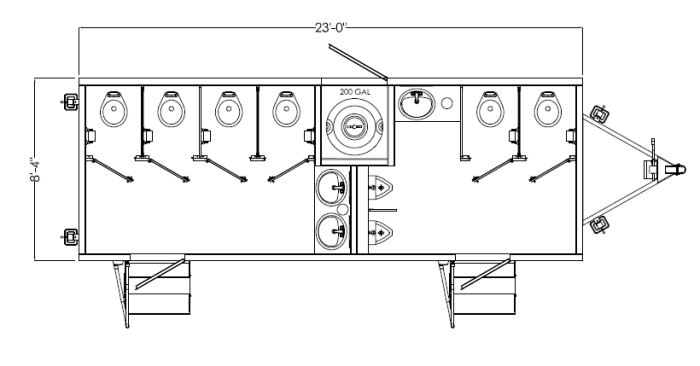 8 Station Restroom Trailer Floor Plan