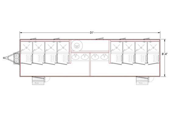 8 Station Shower Trailer Floor Plan